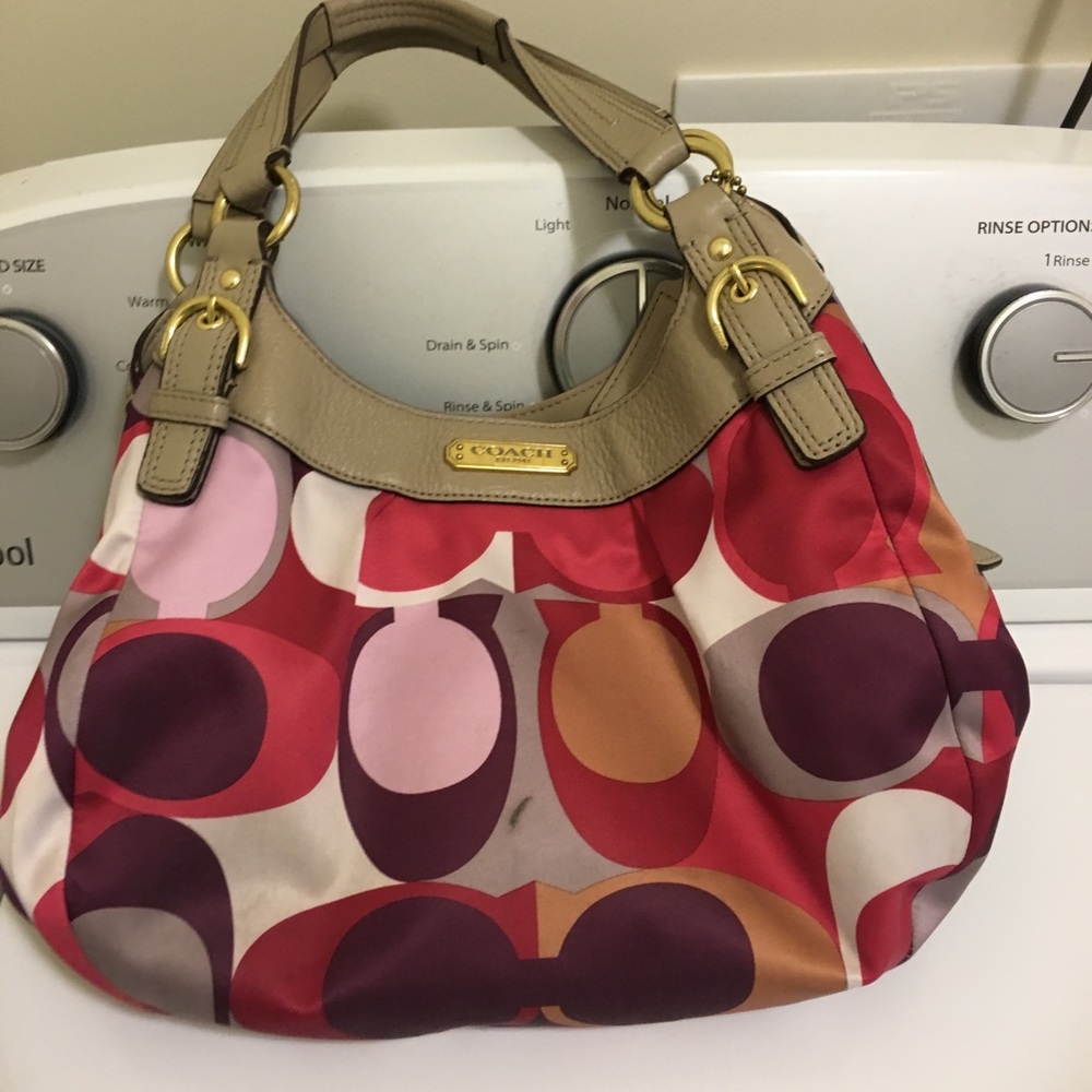 Authentic multicolor monogram Coach bag